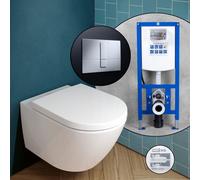 Villeroy & Boch Subway 3.0 Pack complet cuvette suspendue et bâti-support neeos,, 4670T0T2+16791CR#SET,