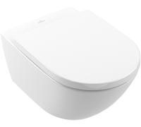 Villeroy & Boch Subway 3.0 WC à chasse d'eau profonde, suspendu, ovale, sans bord, TwistFlush, 370x560x360mm, 4670T0R1, Couleur: Céramique blanche Plus