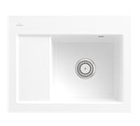 Villeroy & Boch Subway 45 Évier compact à encastrer 331301RW à droite, avec garniture de vidage avec les modèles à commande manuelle, 650 x 510 mm, Stone White