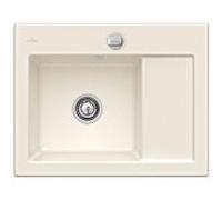 Villeroy & Boch Subway 45 Évier compact encastrable 331202KR gauche, avec garniture de vidage et commande excentrique, 650 x 510 mm, Crema