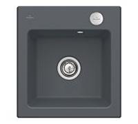 Villeroy & Boch Subway 45 XS évier encastrable 678102i4 avec garniture de vidage et commande excentrique, 475 x 510 mm, Graphite
