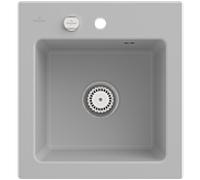 Villeroy & Boch Subway 45 XS évier encastrable 678102SM avec garniture de vidage et commande excentrique, 475 x 510 mm, Steam