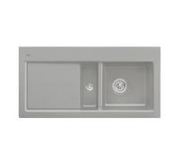 Évier encastrable Villeroy und Boch Subway 60 671201KD à droite, avec garniture de vidage , 1 000 x 510 mm, commande manuelle, Fossil CeramicPlus