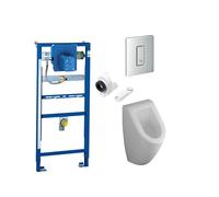 Villeroy & Boch Subway ensemble d'urinoir avec réservoir Grohe Rapid SL et commande Grohe Skate chrome 0123214/0729231/0729210/0770275/0700009
