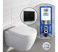 Villeroy & Boch Subway Pack complet cuvette suspendue à fond plat et bâti-support neeos,, 66031001+16601BM#SET,