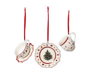 Villeroy & Boch Suspension de sapin de Noël service de table Toy's Delight. lot de 3 Blanc