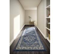 Villeroy & Boch Tapis à Poils Courts Jehanne - Tapis de Salon Classique - Tapis Traditionnel pour Salon, Chambre à Coucher, Salle à Manger, Couloir, Cuisine - Bleu crème, 80 x 240 cm