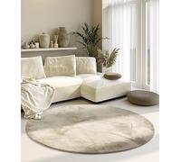 Villeroy & Boch Tapis Shaggy Leon - Rond - À Poils Longs et Moelleux - Couleur Unie Douce - Facile d'entretien - pour Salon, Salle à Manger, Chambre à Coucher, Chambre d'hôtes - Crème - 160 cm