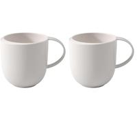 Villeroy & Boch - Tasse À Anse Newmoon, Tasse Moderne Pour Le Thé Et Le Café, 310 Ml, Porcelaine Premium, Blanche, Adaptée Au Lave-Vaisselle, 1 Pièce (1 Pack) (Lot de 2)