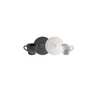 VILLEROY & BOCH Tasse à expresso avec soucoupe Set 4 pièces MANUFACTURE-MICKEY MOUSE Noir/Blanc noir
