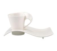 Villeroy & Boch - Tasse Café espresso avec Soucoupe Neuf Vague Café Blanc Neuf