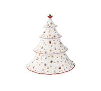 Villeroy & Boch - Toy’s Delight boîte sapin multicolore, résistante au four à micro-ondes, déco de Noël, boîte à biscuits à étages en céramique, boîte à biscuits de Noël, porcelaine Premium