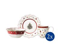 Villeroy & Boch - Toy’S Delight « Breakfast For Two » Service Pour Le Petit-Déjeuner Pour Jusqu’À 2 Personnes, 6 Pièces, Porcelaine Premium, Blanc/Rouge