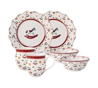 Villeroy & Boch - Toy’s Delight ensemble pour petit-déjeuner pour 2 cheval à bascule 6 pièces multicolore, service de vaisselle Noël avec assiettes de petit-déjeuner, tasses et bol, porcelaine premium