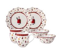 Villeroy & Boch - Toy’s Delight ensemble pour petit-déjeuner pour 2 Père Noël 6 pièces multicolore, service de vaisselle Noël avec assiettes de petit-déjeuner, tasses et bol, porcelaine premium