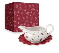 Villeroy & Boch Cruche à sauce Toy's Delight 50 cl avec soucoupe Blanc-rouge