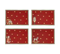 Villeroy & Boch - Toy’s Delight Set de Table Anniversaire Gobelin 4 pièces Multicolore, Noël, Set de Table pour 4 Personnes, décoration, Motif de Noël, Coton, Polyester