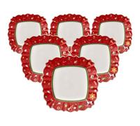 Villeroy & Boch Toy's Delight 1485852626 Lot de 6 assiettes plates carrées Rouge