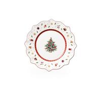 Villeroy & Boch Toy's Delight Assiette petit-déjeuner, 24 cm, Porcelaine Premium, Blanc/Rouge