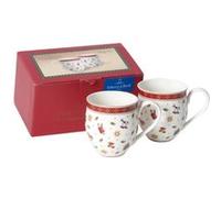 Villeroy & Boch - Toy's Delight Mug avec Anse 2 Pièces Rouge et Blanc, Garanti Lave-Vaisselle, Compatible Micro-Ondes, Mug De Noel, Tasse Noel, Gobelet De Noel, Porcelaine Haut De Gamme