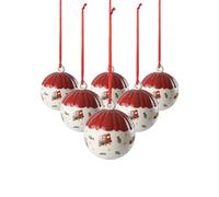 Villeroy & Boch Toy's Delight Collection Lot de 6 boules en porcelaine Blanc 6 cm