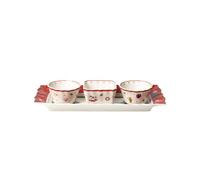 Villeroy & Boch - Toy'S Delight Coupe Ensemble De 4 Pièces, Plat À Service, Plateau Presentation Buffet, Article Noël, Décoration Noël Table, Porcelaine Premium, Blanc / Multicolore