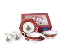 Villeroy & Boch Toy's Delight Ensemble petit-déjeuner pour 2 personnes "Breakfast for Two", 6 pièces, Porcelaine Premium, 750ML, Rouge