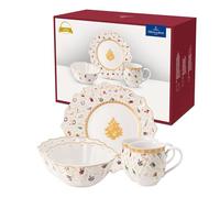 Villeroy & Boch - Toys Delight Ensemble pour le petit-déjeuner pour 2 personnes, 6 pièces, vaisselle de Noël pour 2 personnes dans l’édition anniversaire, porcelaine, blanc