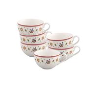 Villeroy & Boch Toy's Delight Lot de 6 tasses à café/thé, 200 ml, avec décoration de Noël, en porcelaine de qualité supérieure, blanc/rouge