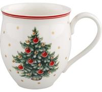 Villeroy & Boch - Toy's Delight Mug avec Anse Rouge et Blanc, Garanti Lave-Vaisselle, Compatible Micro-Ondes, Tasse a Cafe, Mug Noel Rouge Et Vert, Gobelet De Noel, Café, Porcelaine Haut De Gamme