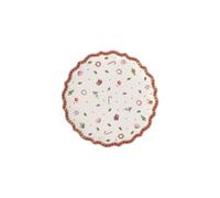 Villeroy & Boch Toy's Delight Petit plat à gâteau sur pied, 21 cm, Porcelaine Premium, Blanc/Rouge