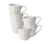 Villeroy & Boch Toy's Delight Royal Classic Lot de 6 tasses à café/à thé avec relief de Noël, en porcelaine de qualité supérieure, 250 ml Blanc