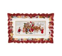 Villeroy & Boch - Toy’s Fantasy, assiette pâtisserie ronde grande, Père Noël apporte des cadeaux, 43 x 43cm, Porcelain Premium, multicolore