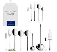 Villeroy & Boch - Udine Ménagère Couverts 70 Pièces, Garanti Lave-Vaisselle, Ensemble de Couverts de Table Complet, Set Élégant Inox, Acier Inoxydable
