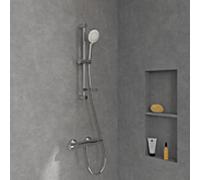 Villeroy & Boch Universal Showers Ensemble de douche TVS10900400061, 3 jets, mural, chromé