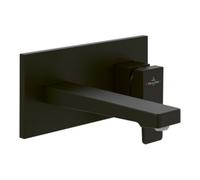 Mitigeur lavabo mural VILLEROY ET BOCH Architectura Square avec vidage Push Open Noir mat