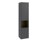 Villeroy & Boch Subway 3.0 Armoires hautes, 1 compartiment ouvert et 2 portes, charnières à gauche, 400x1710x362mm, C58802VR, Couleur: Avant/carcasse : Graphite, Poignée : Graphite