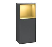 Villeroy & Boch V&B Armoire latérale Finion 41,8x93,6 cm, gauche, bois chêne doré, avec porte en verre bleu mat Quantité:1