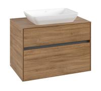 Villeroy & Boch V&B Armoire sous lavabo Collaro 80x54,8x50cm, vasque centrale, chêne Kansas Quantité:1