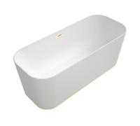 Villeroy & Boch V&B Baignoire îlot rectangulaire FINION 170x70 cm, arrivée, EM, blanc pierre, or Quantité:1