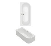 Villeroy & Boch V&B Baignoire rectangulaire Oberon 180x80x62cm, pré-montée, acrylique, gauche, blanc mat C+ Quantité:1