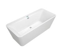 Villeroy & Boch V&B Baignoire rectangulaire Squaro Edge 12 Duo 180x80cm, vidage central, îlot, avec siège, blanc Quantité:1