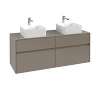Villeroy & Boch V&B Collaro Meuble sous-lavabo 140x54,8x50 cm, 2 tiroirs, LED 10 W, bleu Oa Quantité:1