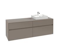 Villeroy & Boch V&B Collaro Meuble sous lavabo 160x54,8x50 cm, lavabo à droite, chêne noir Quantité:1