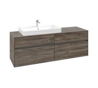 Villeroy & Boch V&B Collaro Meuble sous lavabo 160x54,8x50 cm, vasque à gauche, chêne pierre Quantité:1