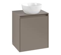 Villeroy & Boch V&B Collaro Meuble sous lavabo avec raccords Charnière à gauche 50x54,8x38cm, vasque centrale, blanc mat Quantité:1