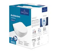 Villeroy & Boch V&B Combi-Pack WC suspendu TwFl Architectura 37x53 cm, arrondi, horizontal, fixation murale, blanc Quantité:1