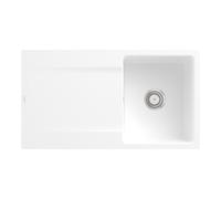 Villeroy & Boch V&B Évier à fleur Siluet 50 Flat avec garniture vidage, commande à main, blanc pierre Quantité:1