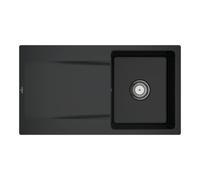 Villeroy & Boch V&B Évier à fleur Siluet 50 Flat avec garniture vidage, commande manuelle, noir pur Quantité:1