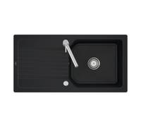 Villeroy & Boch V&B Évier affleurant Linara 60 Flat avec garniture vidage, excentrique, noir pur Quantité:1